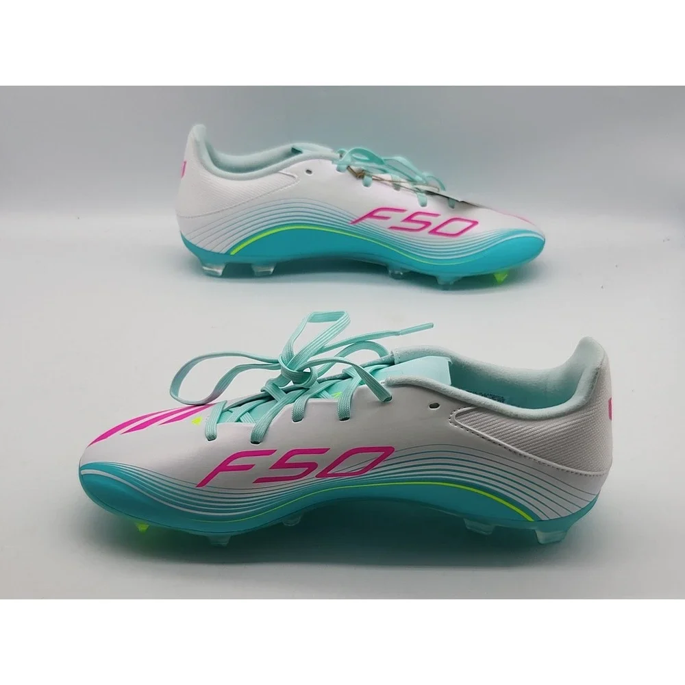Adidas F50 Messi League FG‎ Mens 8 White Pink Cyan Soccer Cleats JQ0954